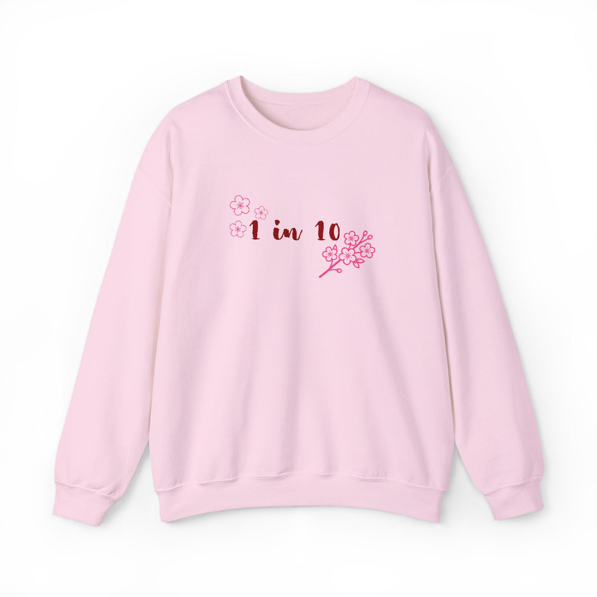 1 in 10 Floral Sweatshirt — Awareness Ribbon Design