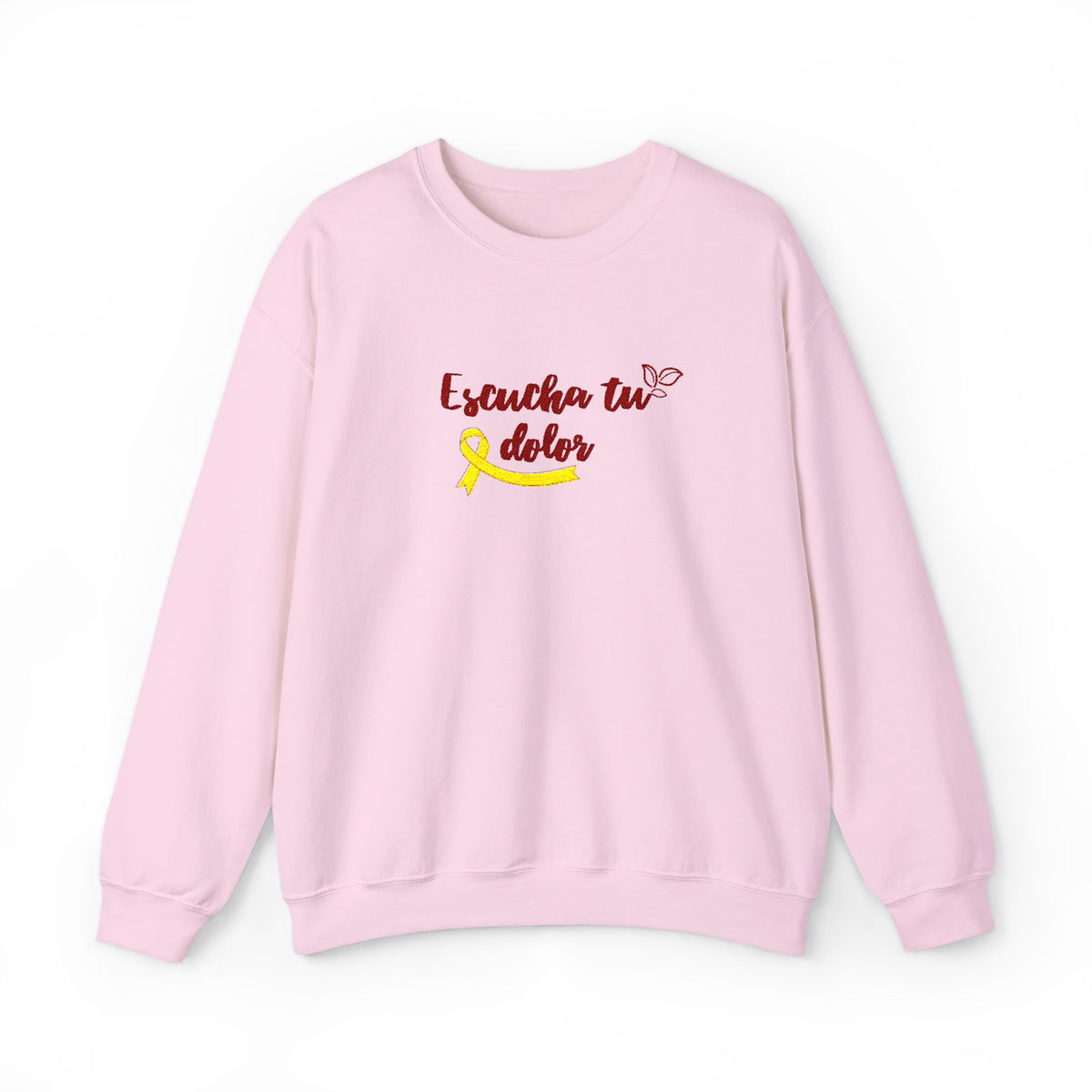 Endometriosis Awareness Sweatshirt - 'Escucha Tu Dolor' Yellow Ribbon Crewneck