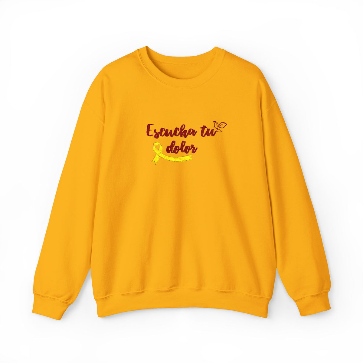 Endometriosis Awareness Sweatshirt - 'Escucha Tu Dolor' Yellow Ribbon Crewneck