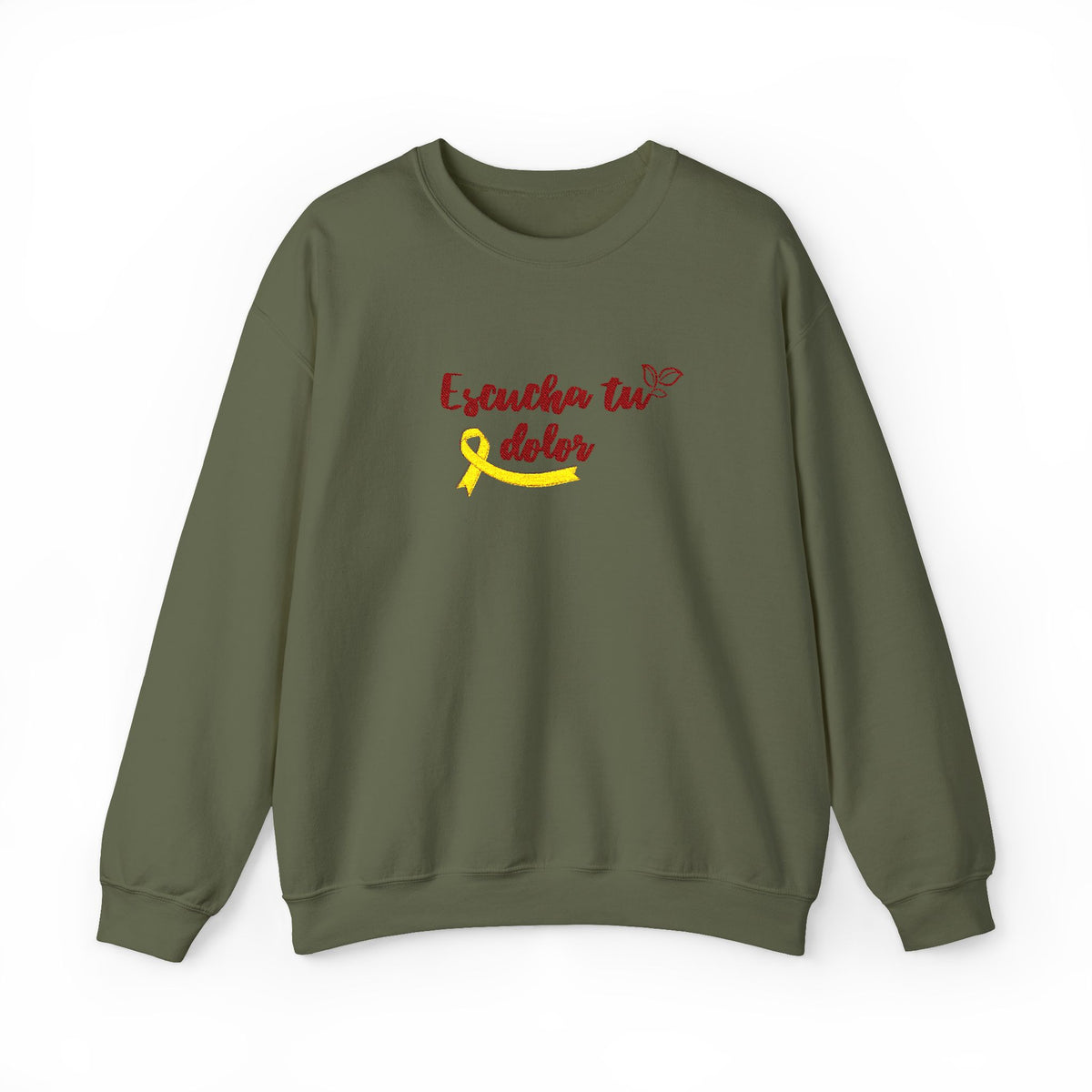 Endometriosis Awareness Sweatshirt - 'Escucha Tu Dolor' Yellow Ribbon Crewneck