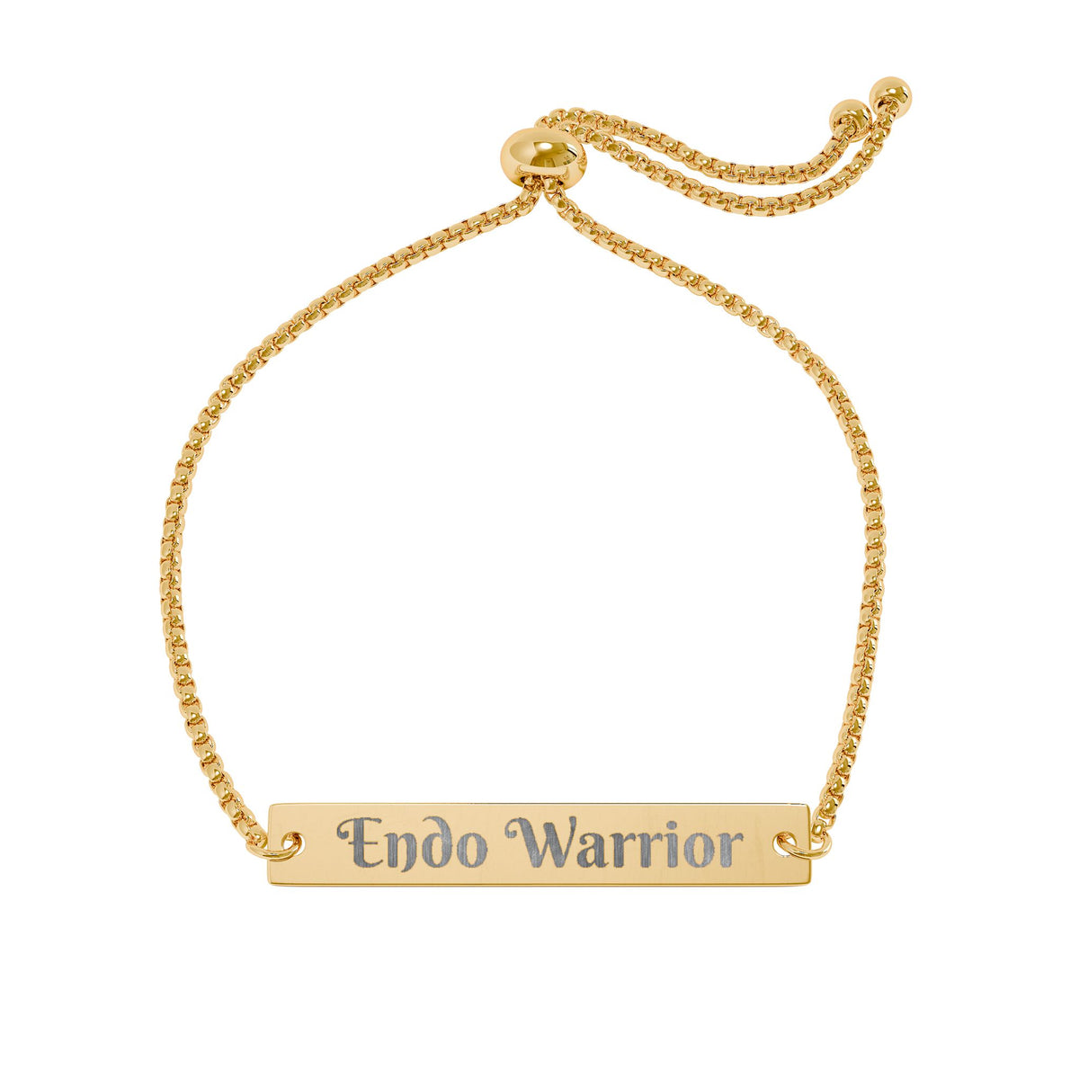 Endo Warrior Engraved Bar Bracelet