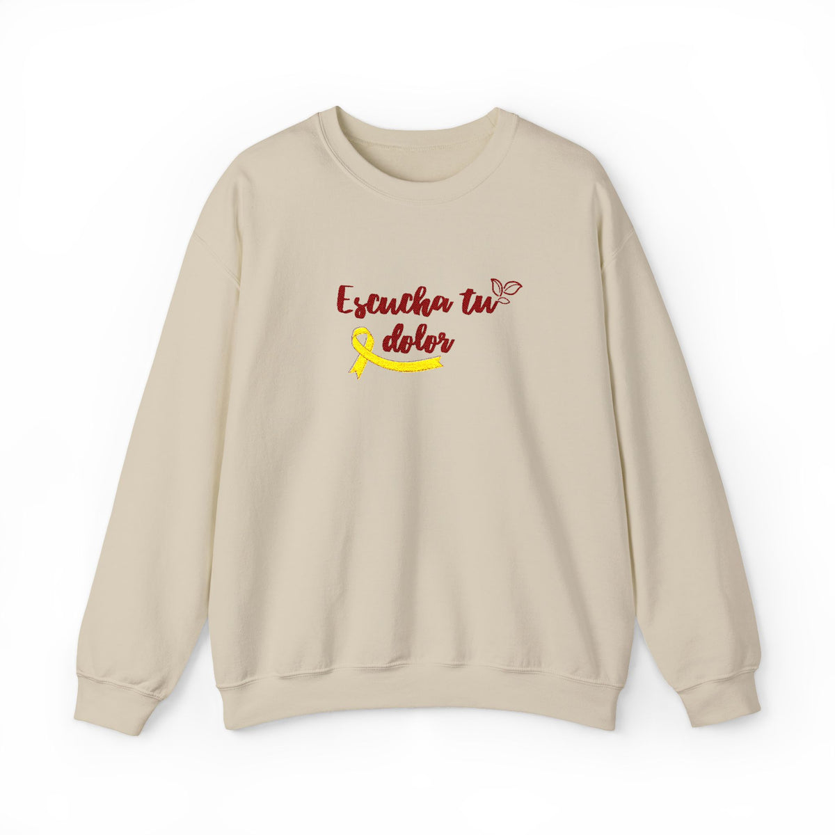 Endometriosis Awareness Sweatshirt - 'Escucha Tu Dolor' Yellow Ribbon Crewneck