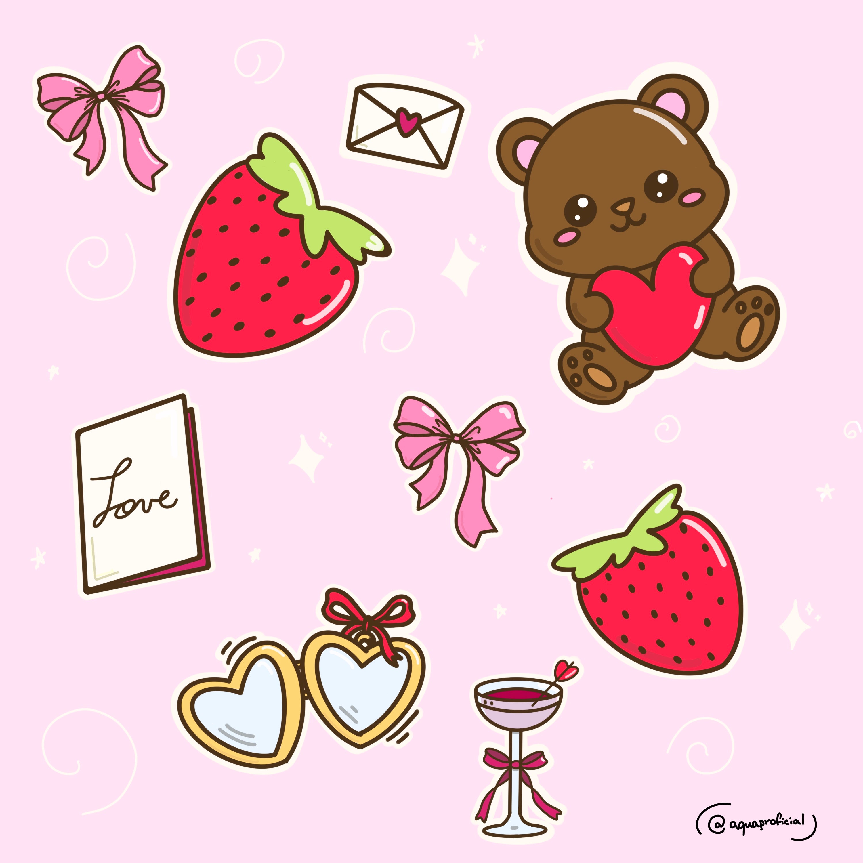 Valentine’s Stickers Sheet (9 stickers)