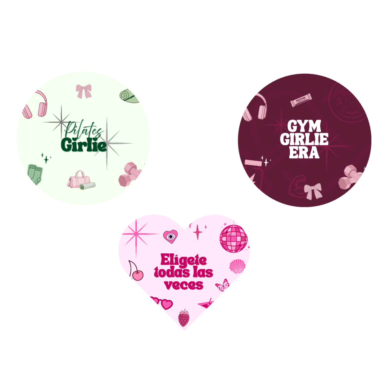 Girly Stickers - 2.5" inches